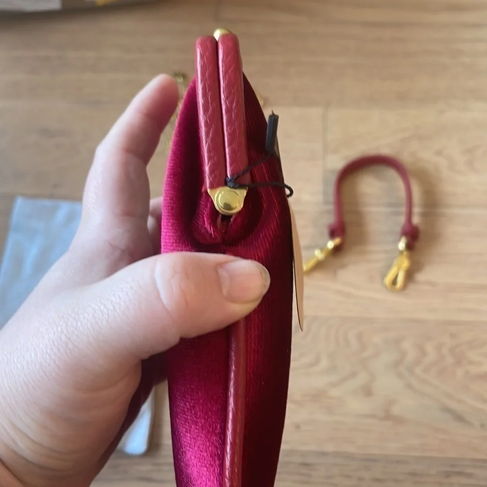 Vivienne Westwood Red Velvet Crossbody Bag Dust Bag 2 Straps